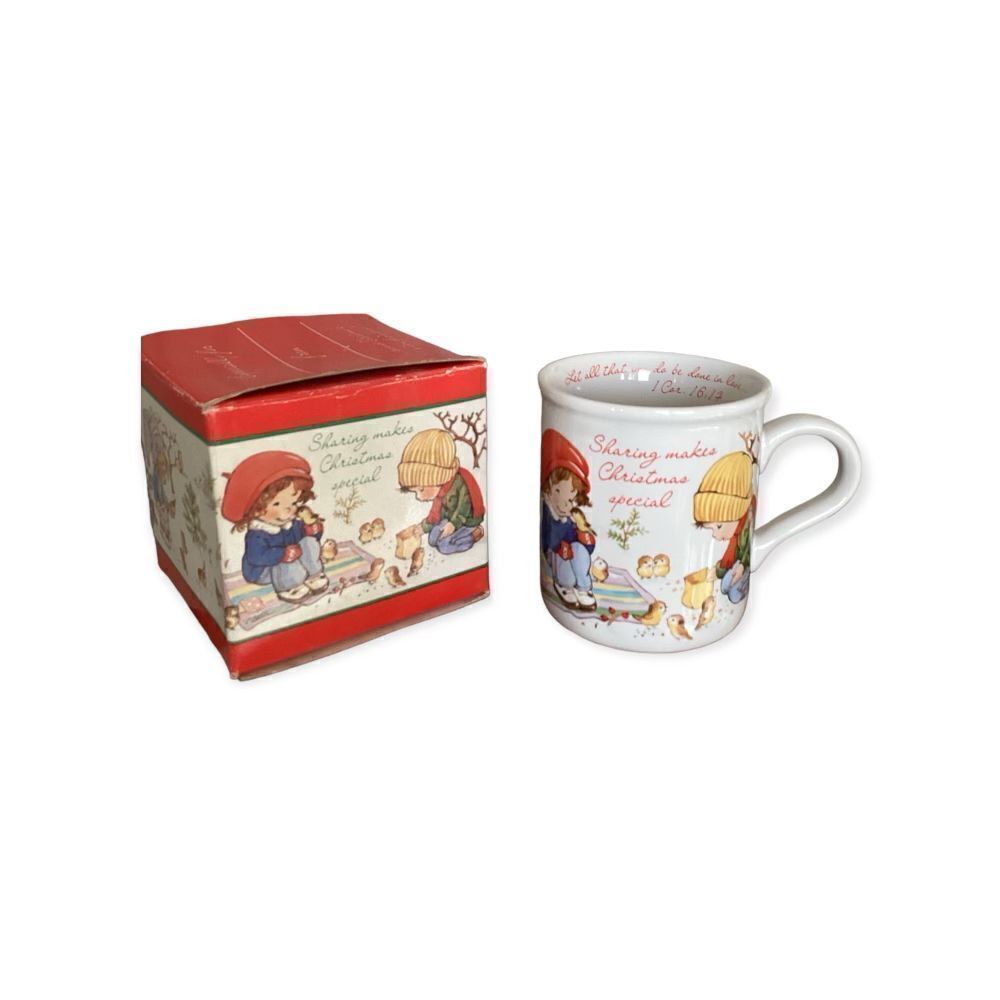 Vintage Gentle Hearts Mug “Let All That You Do Be Done In Love… 1 Cor. 1…